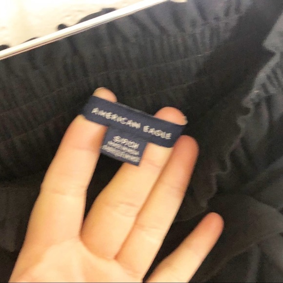 American‎ Eagle Black Stretchy Jogger Style Pants with tie belt women's size s - Picture 5 of 5